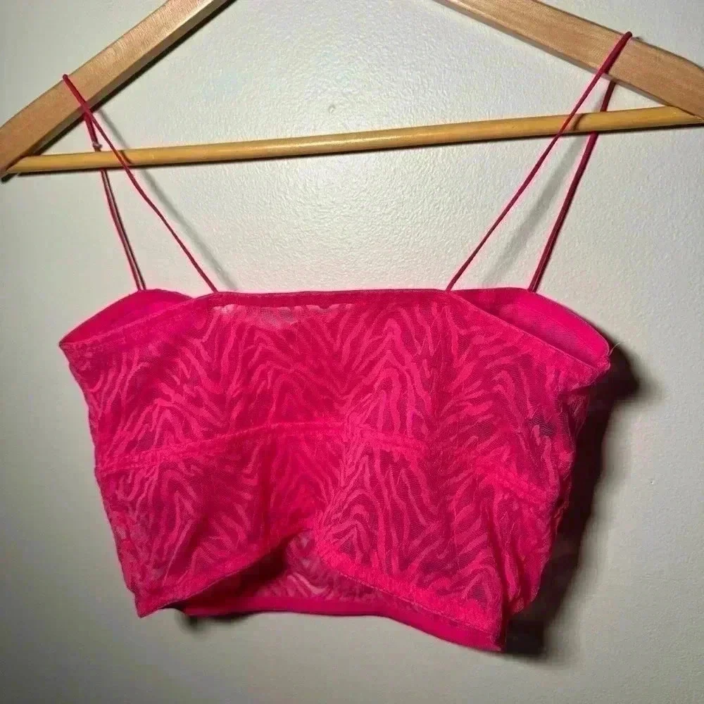 La Senza pink sheer zebra printed bralette L - Picture 4 of 6